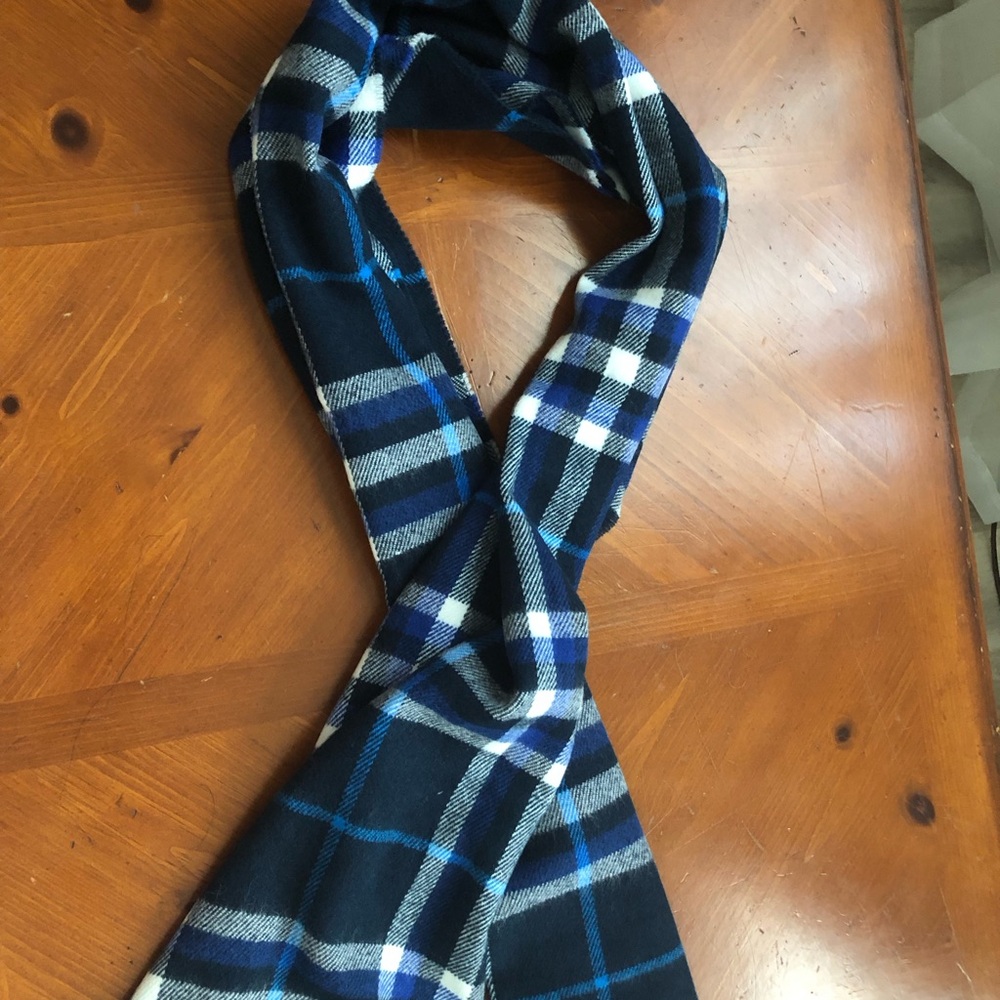 Express Navy and White Checkered Men's Scarf